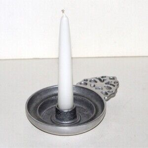 Vintage Wilton Pewter Porringer Candle Holder RWP colonial home decor